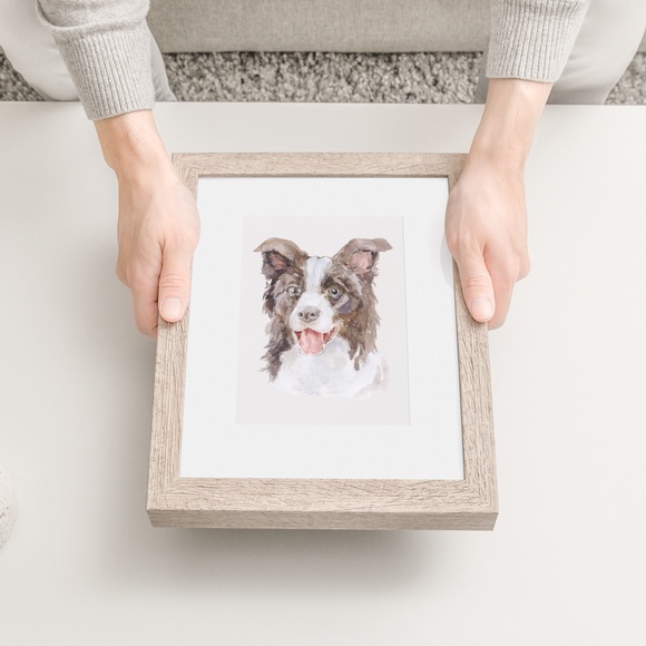Watercolor Border Collie Dog Wall Art Illustration Print Poster Card Unframed - Picture 7 of 7